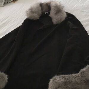 Beautiful Faux Frenzi Cape by Dena with Faux Fur Collar